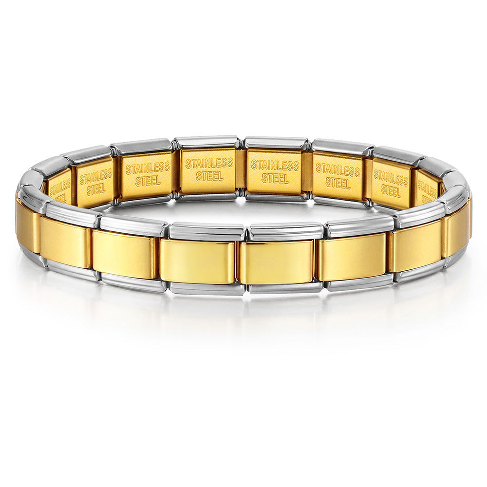 Wholesale Stylish Unisex Electroplated Stainless Steel Italian Charm Bracelet for Everyday Wear and Boutique Resale