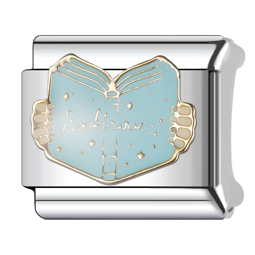 Wholesale Italian Charm Bracelet 9mm DIY Splicing Tutorial Student Series Stainless Steel Composable Bracelet