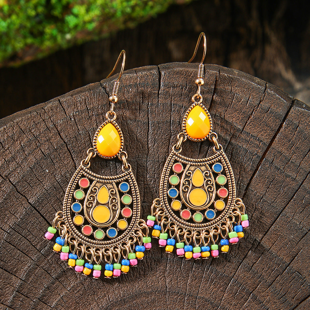 Wholesale Bohemian Tassel Earrings Handmade Zinc Alloy Retro Party Gift