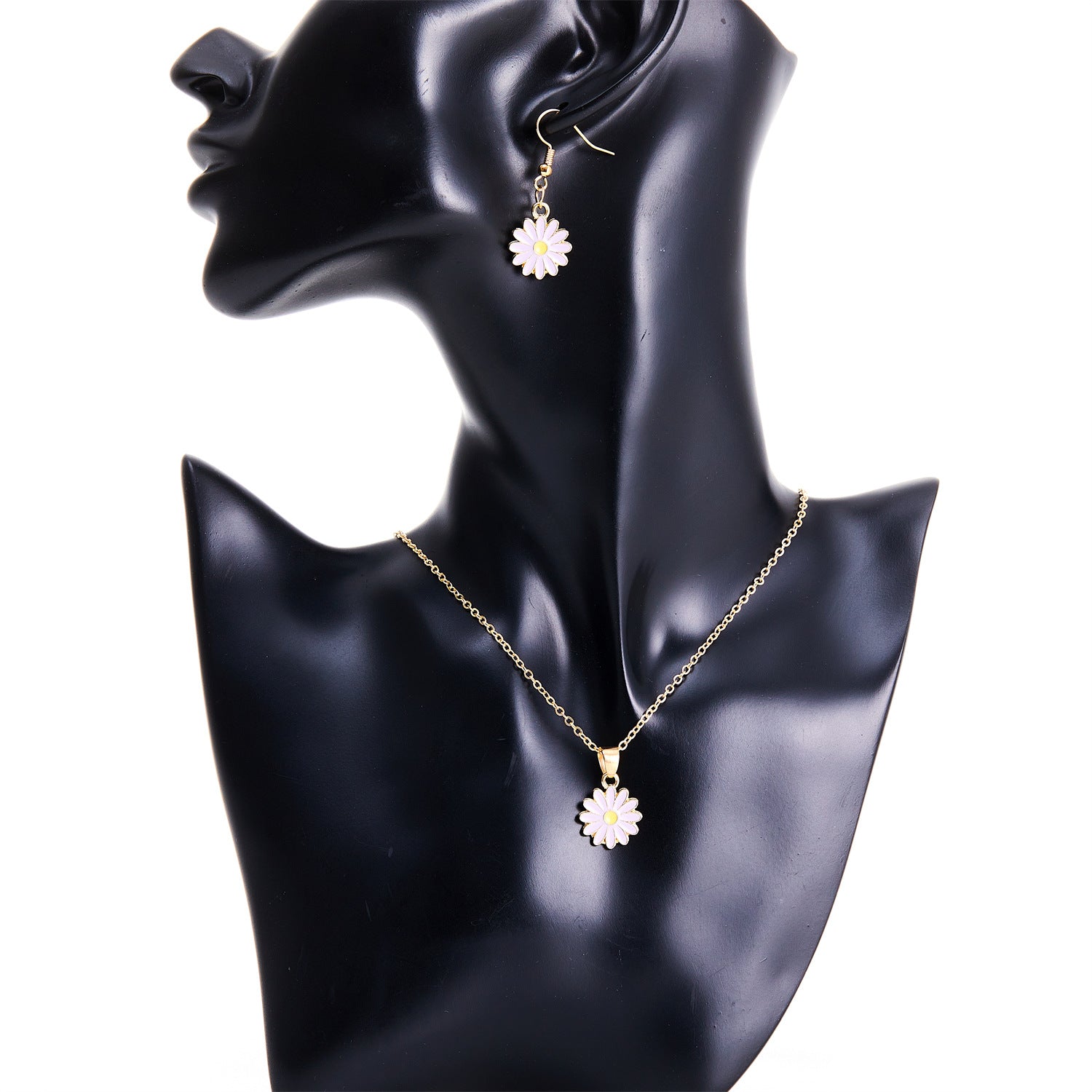 Wholesale Small Daisy Pendant Oil Drop Alloy Necklaces ACC-NE-RongYan003