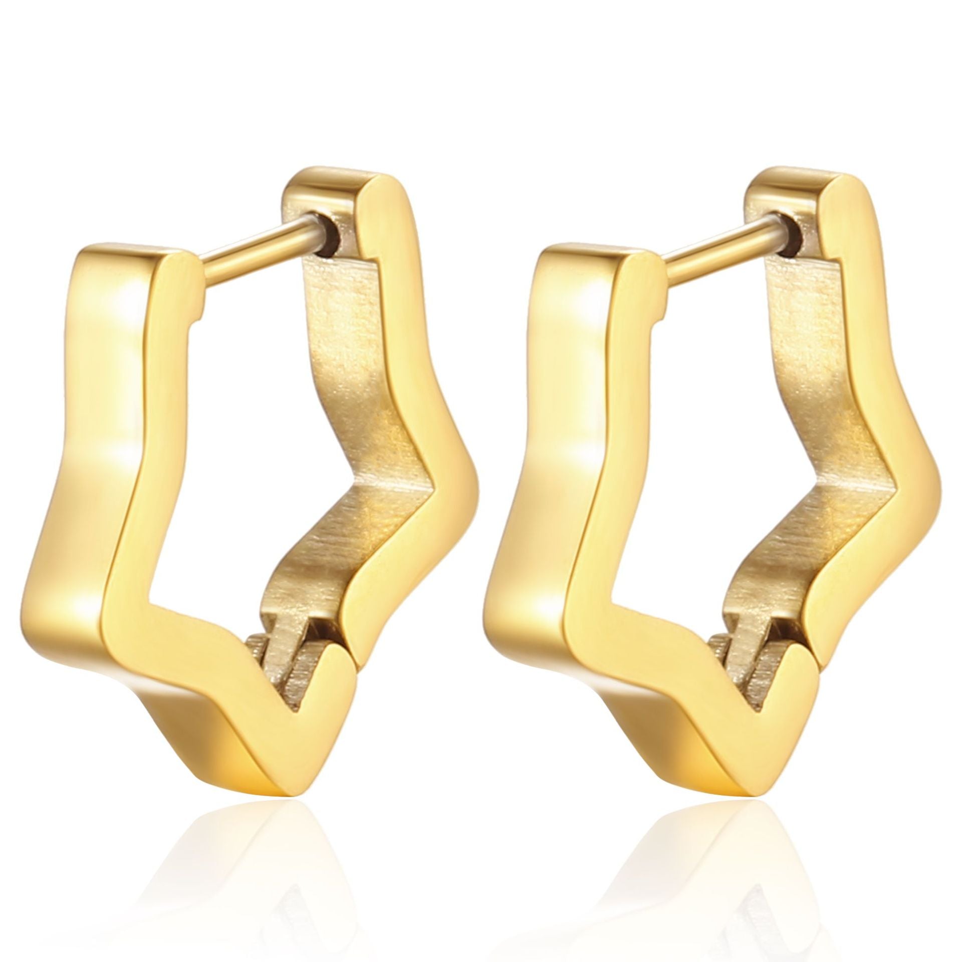 Wholesale Gold Geometric Stainless Steel Shaped Earrings ACC-ES-MuShan008