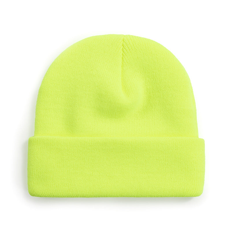 Wholesale light plate knitted cold cap acrylic solid color wool cap