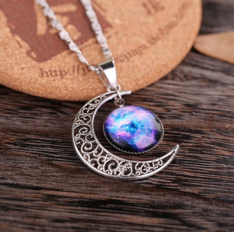 Wholesale Starry Sky Moon Time Gem Alloy Necklaces ACC-NE-SuRen001