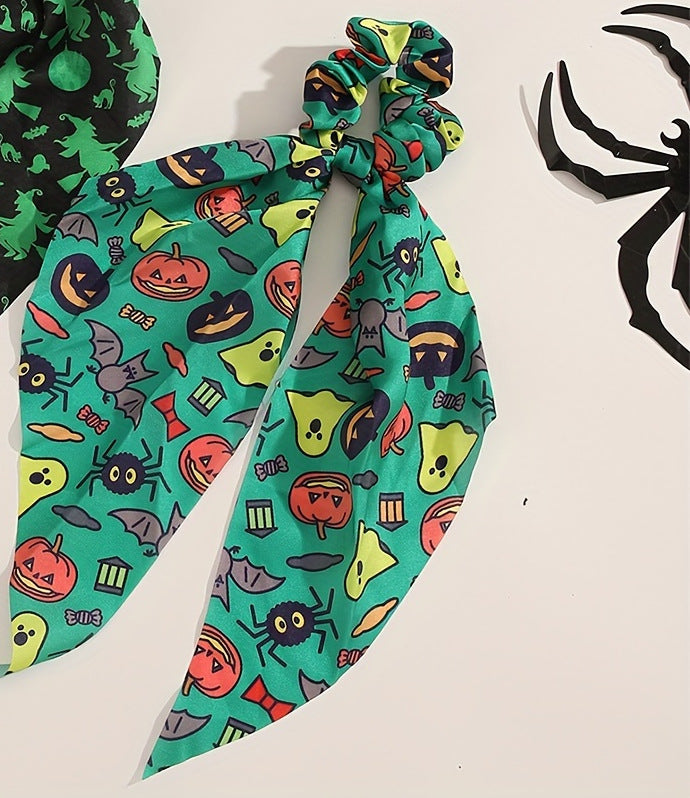 Wholesale Halloween Triangle Bandana Streamer Hair Scrunchies ACC-HS-Mulin003