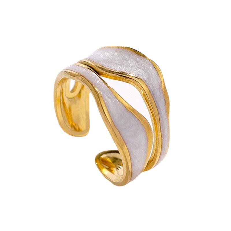 Wholesale 18K Gold Plated Stainless Steel Minimalist Geometric Irregular Ring For Women Jewelry Accessory