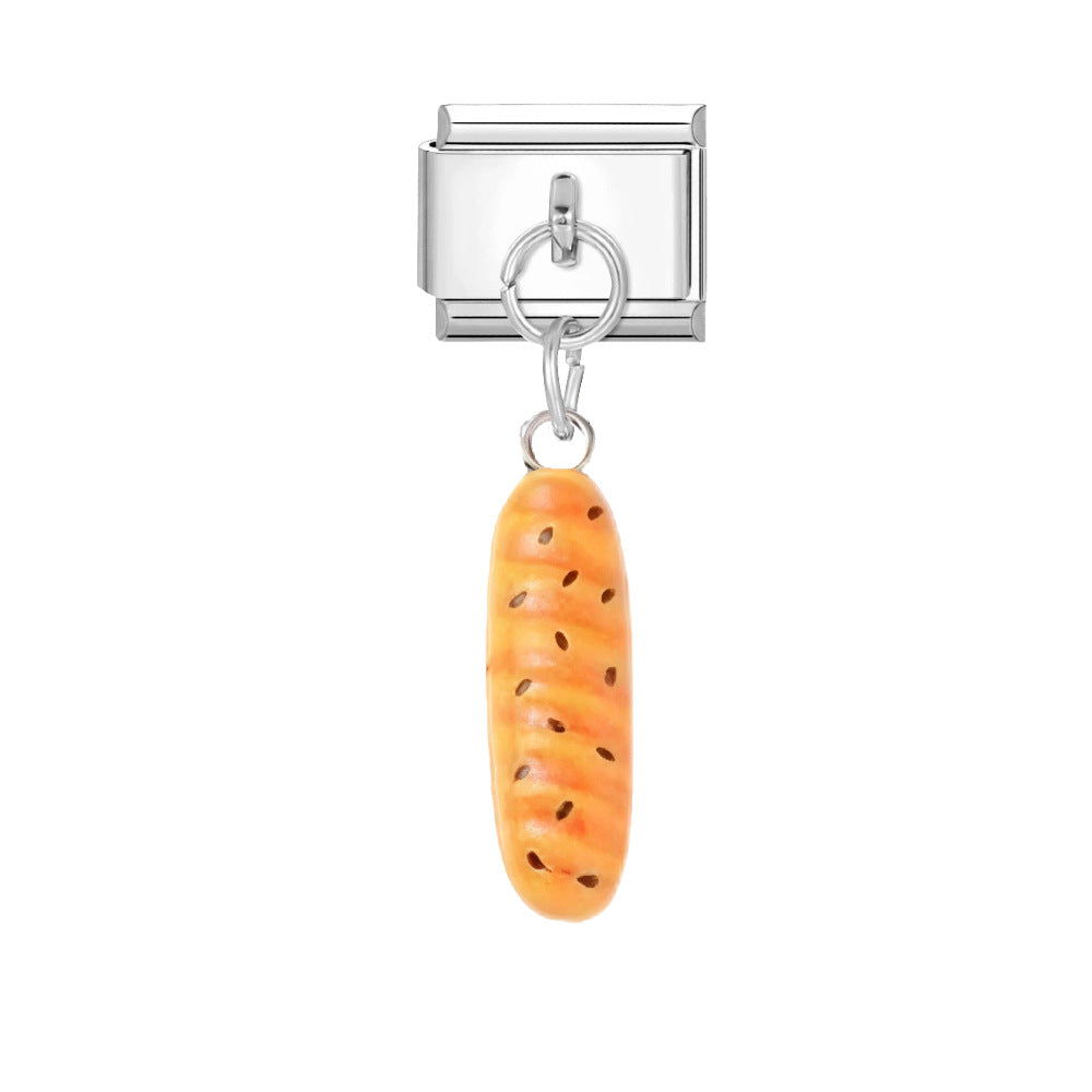 Wholesale Italian Modular Light Orange Titanium Steel Bracelet - DIY Elastic Fashion Accessory,  Boutique Resale Gift