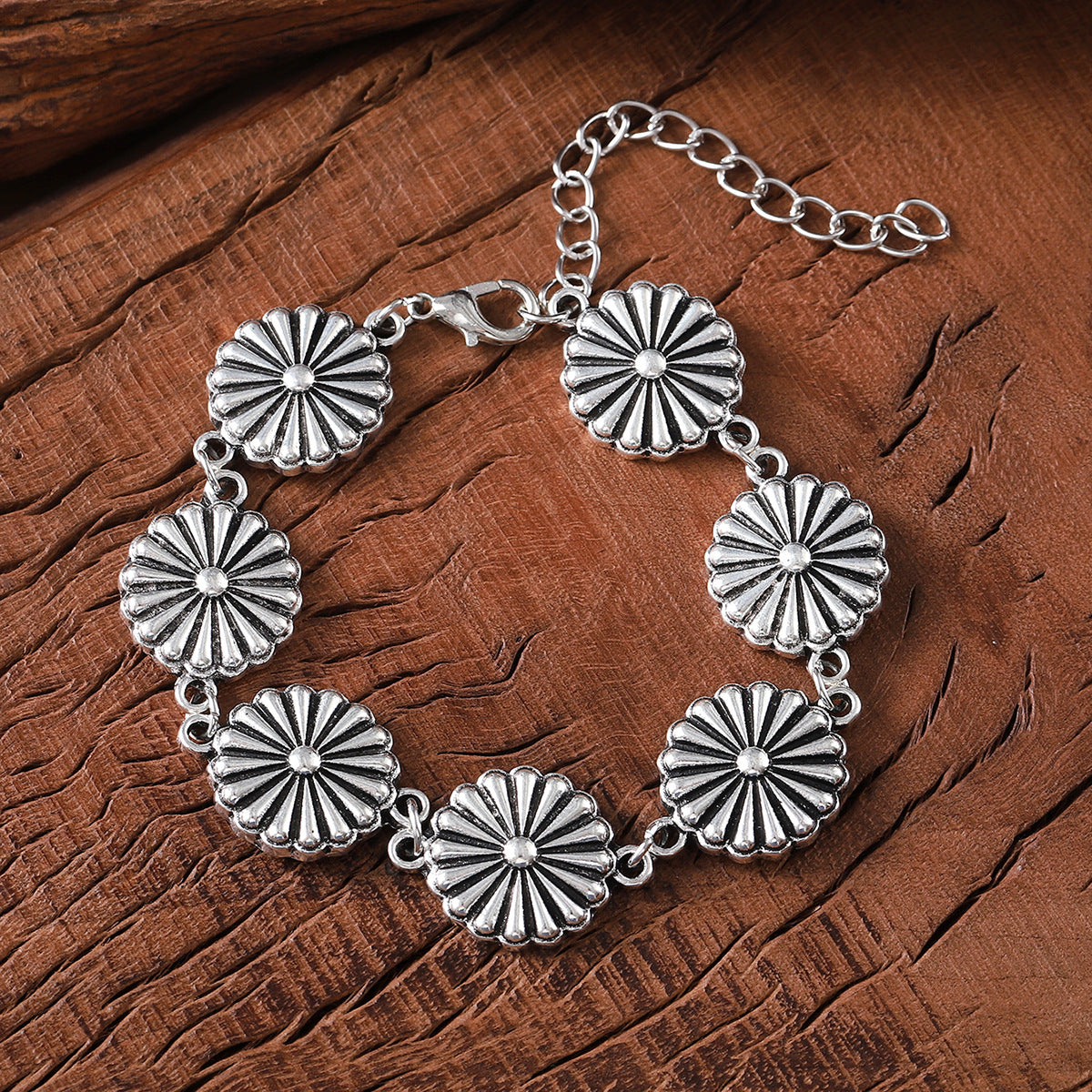 Wholesale Retro Floral Pumpkin Design Zinc Alloy Bracelet And Earrings Set Ethnic Style Jewelry For Everyday Wear And Gift Giving