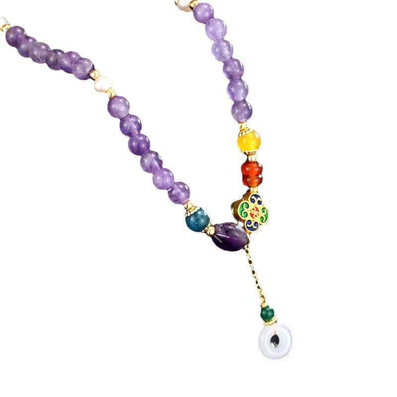 Wholesale Natural Freshwater Bead Purple Natural Stone Bracelet Necklace