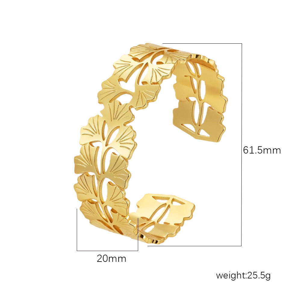 Wholesale Stainless Steel Open C Shape Bangle 18K Gold Plated Fashion Jewelry for Gift Boutique Resale