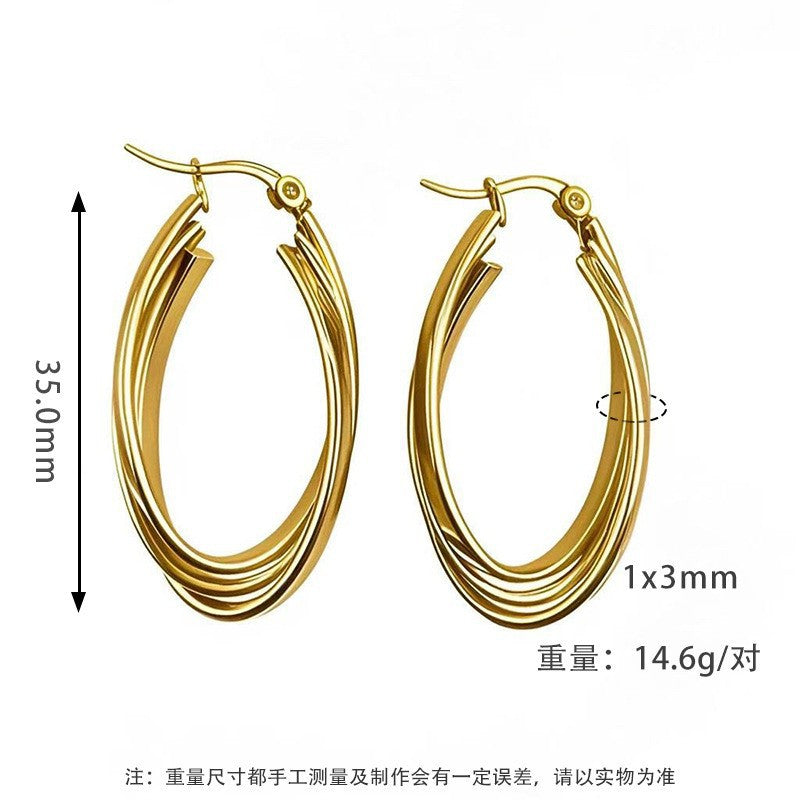 Orecchini incolore all'ingrosso in acciaio al titanio