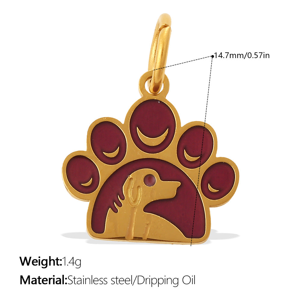 Wholesale Cute Cartoon Dog Paw Print Pendant Charms