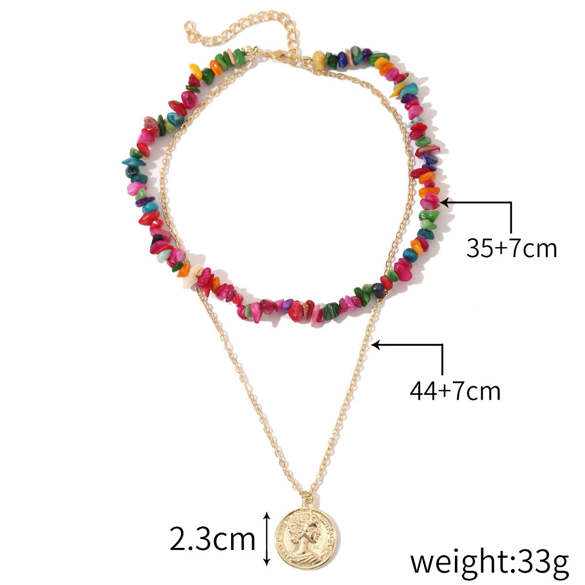 Wholesale Colorful Gravel Natural Stone Necklace ACC-NE-ManYi016