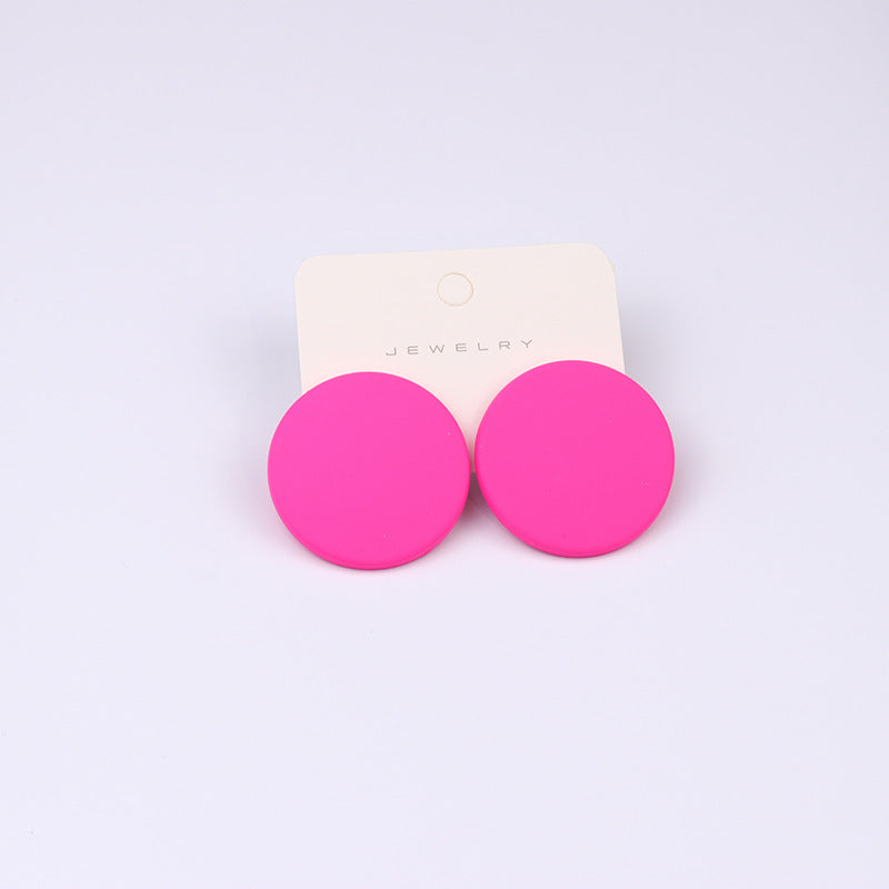 Wholesale  20-Color Round Spray-Painted Acrylic Earrings