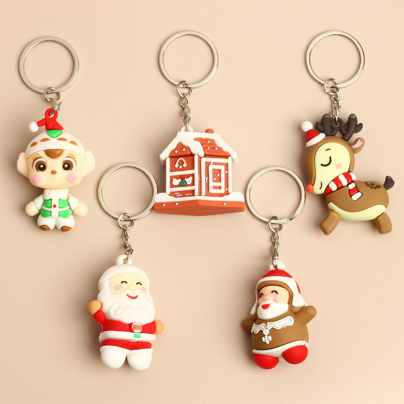 Wholesale Christmas Cute Cartoon Santa Claus Keychains ACC-KC-HongAo002