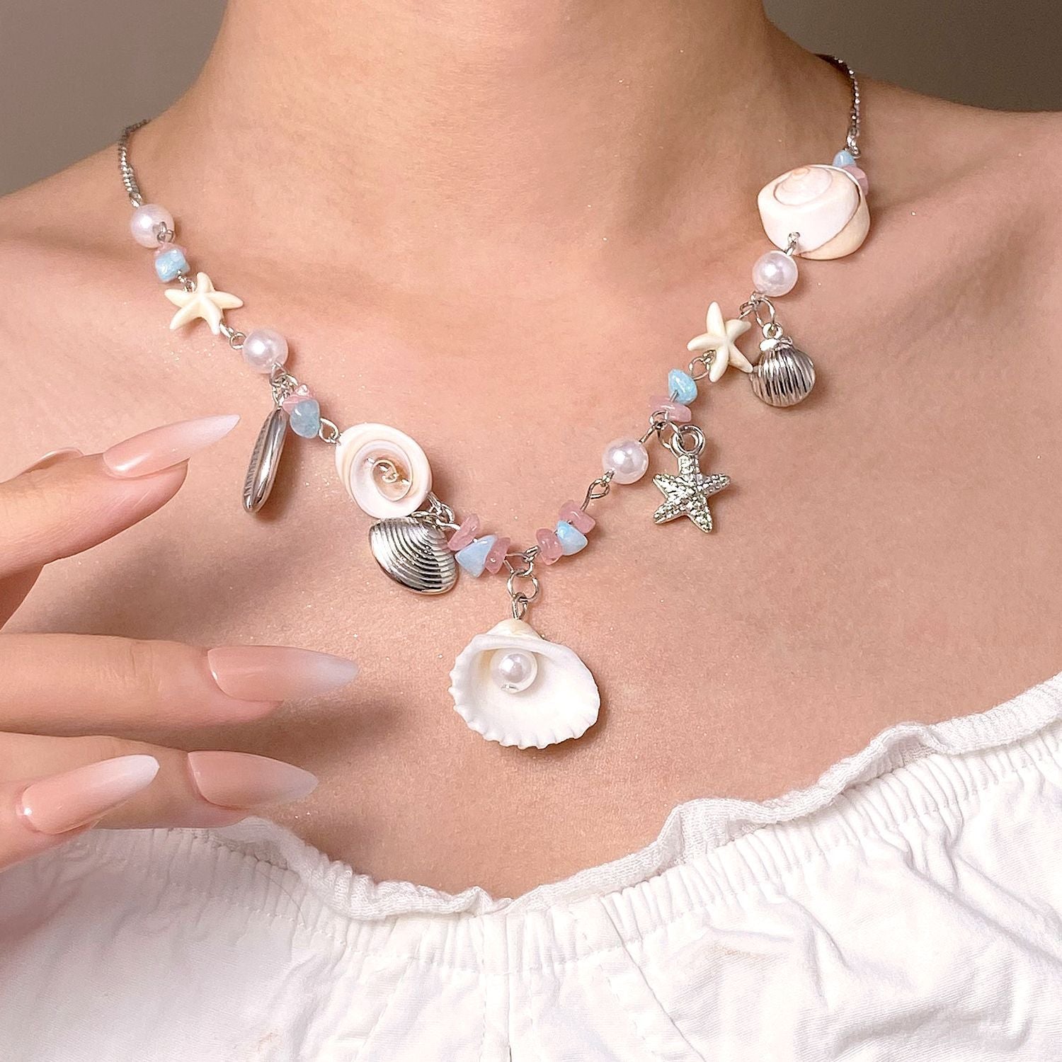 Wholesale  Natural Stone Shell Necklace