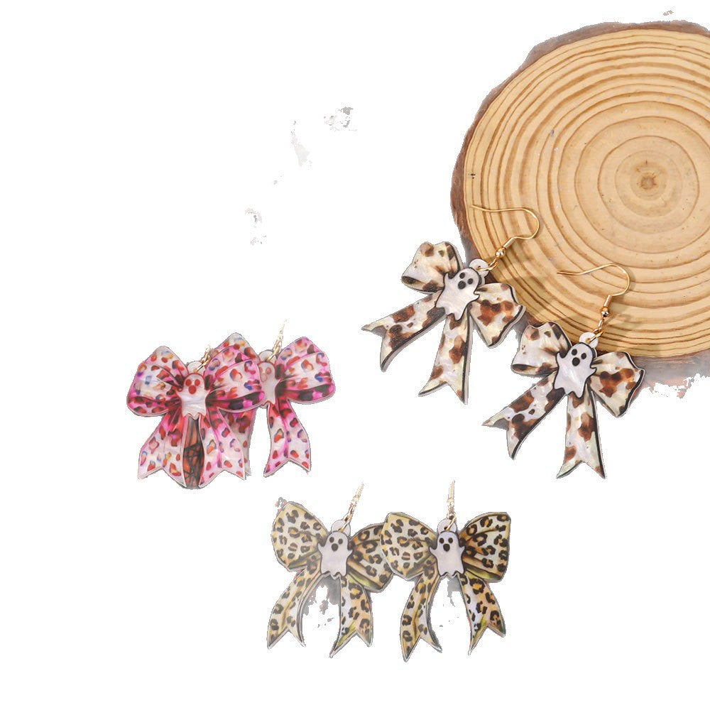 Wholesale  Acrylic Cute Ghost Bow Earrings