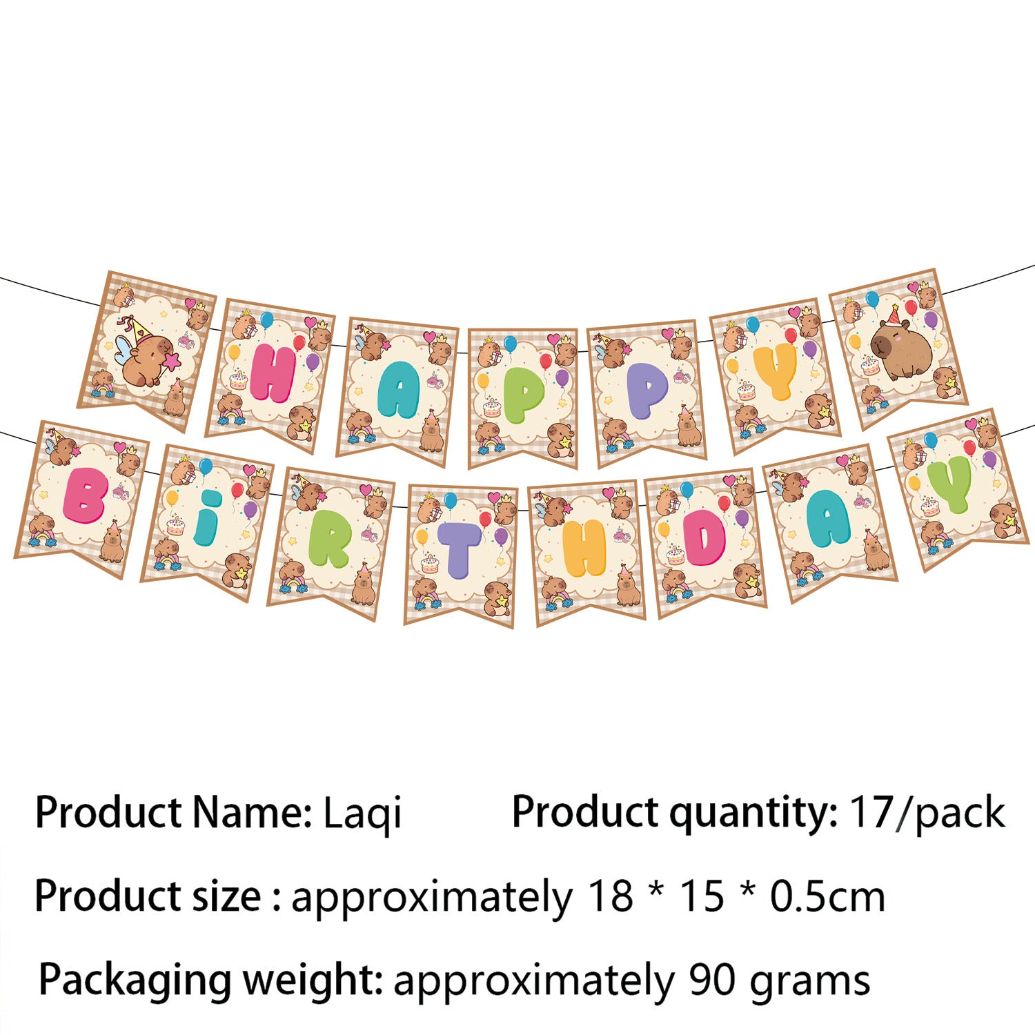Wholesale Capybara Capybara themed birthday party tableware decorations first birthday gift layout paper plate banner pennant