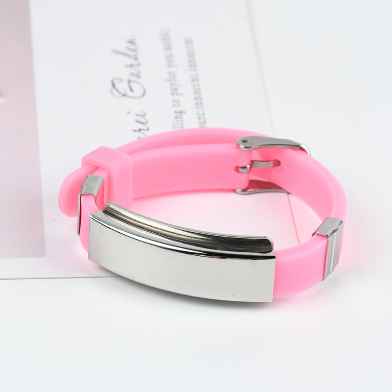 Wholesale Stainless Steel Silicone Bracelet