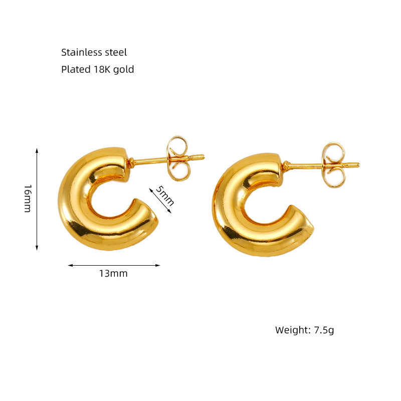 Wholesale  stainless steel plated 18k gold earrings