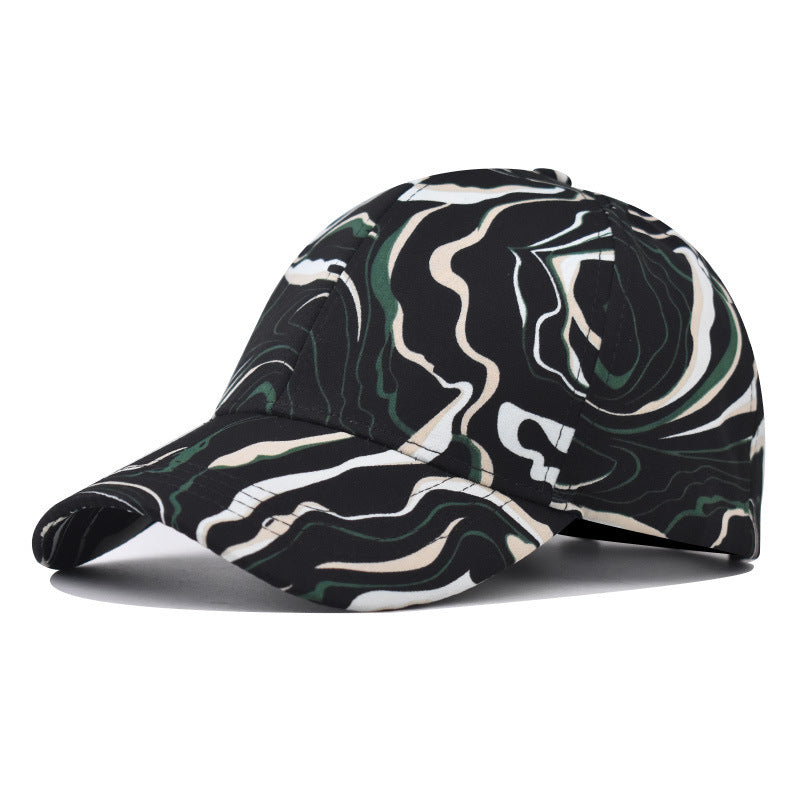 Wholesale Chic Chinese Style Tie Dye Plaid Baseball Cap Breathable Curved Brim Hat For Men And Women
