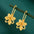 Wholesale Color Gold Frosted Flower Earrings