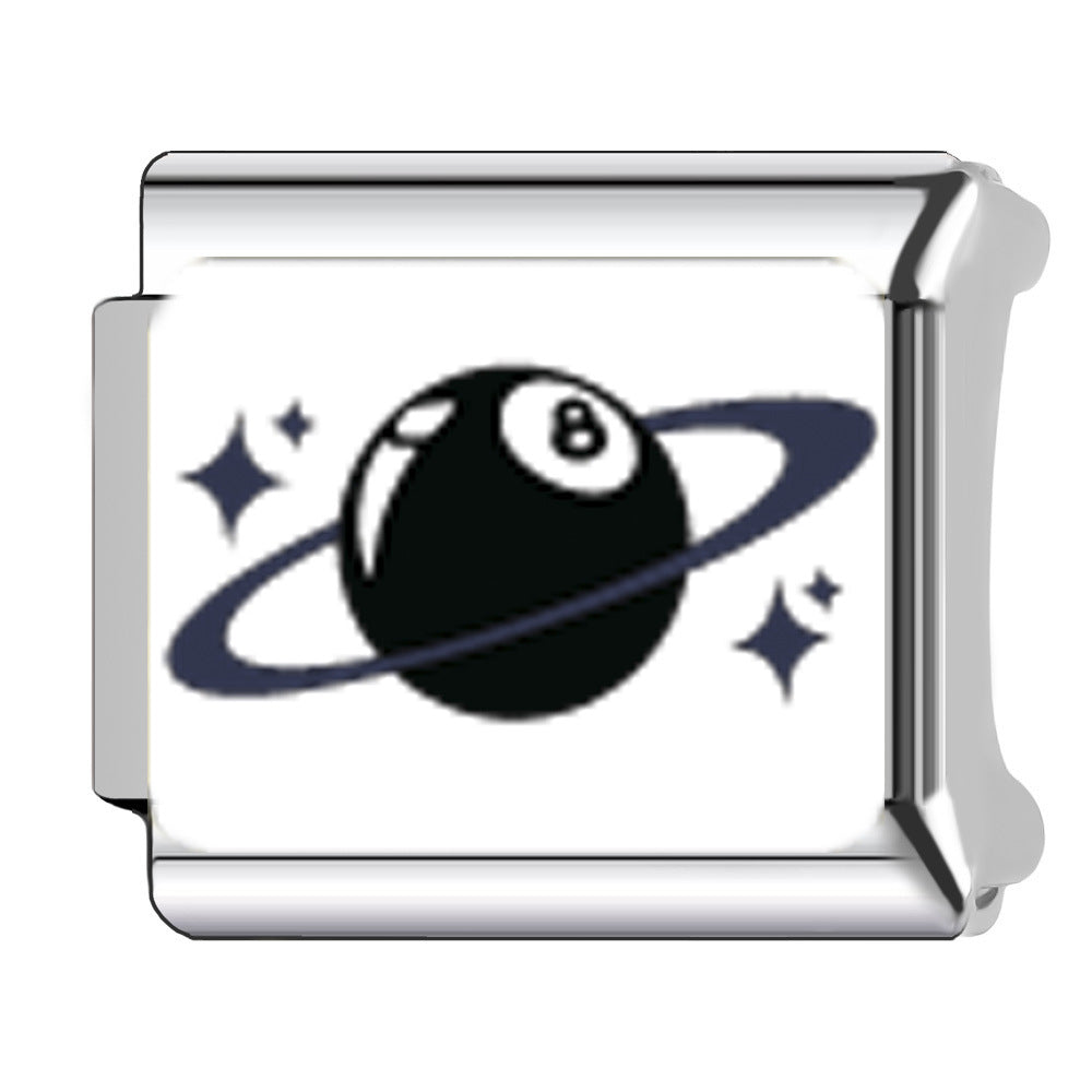 Wholesale  Italian Charm Bracelet 9mm DIY  Black 8 Flame Style  Creative Stainless Steel Composable Bracelet