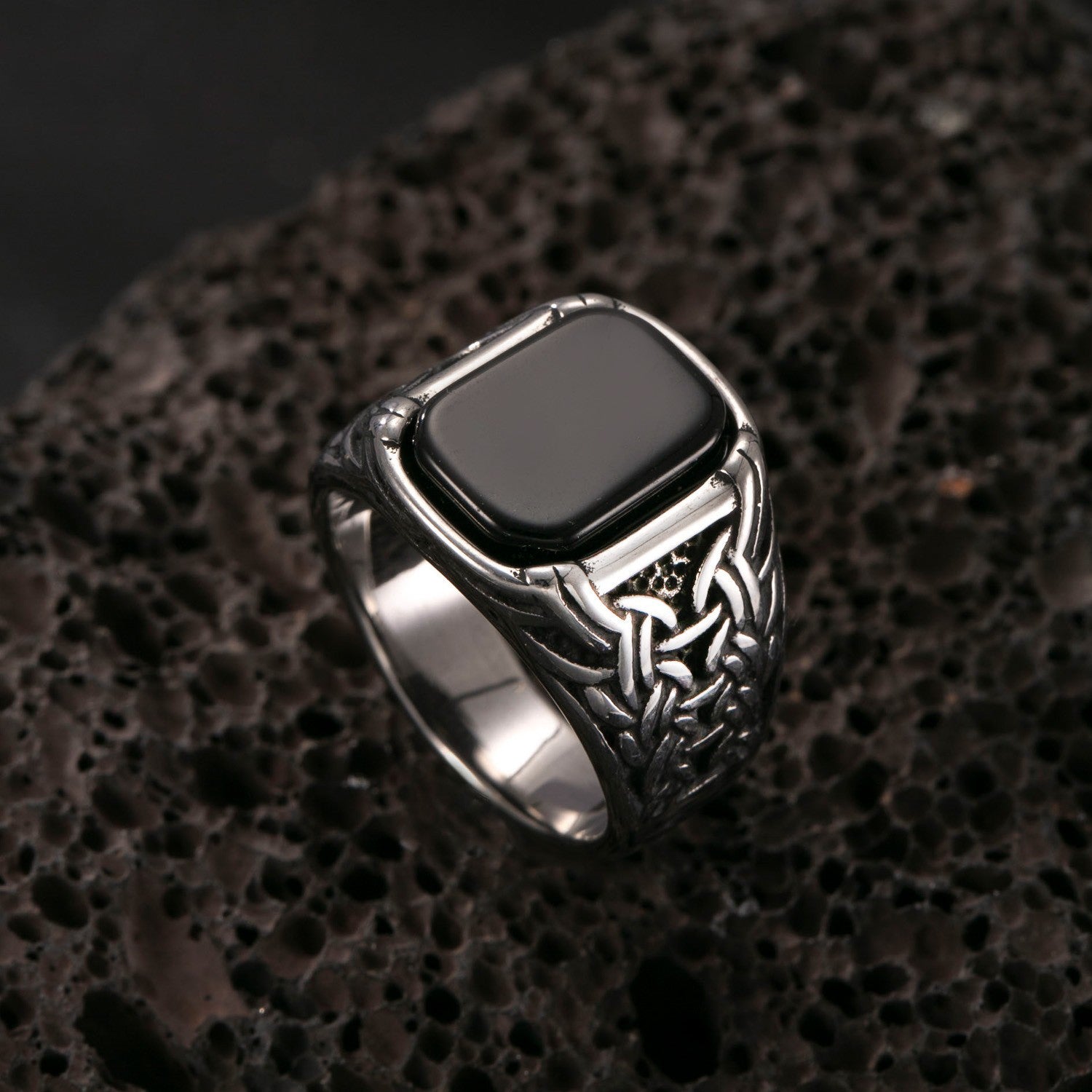 Wholesale Titanium Steel Vintage Punk Geometric Ring Set,  Fashion Accessory for Everyday Wear