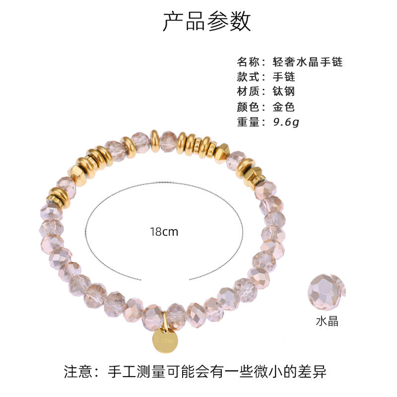 Wholesale moon stacked titanium steel bracelet does not fade natural stone beaded bracelet