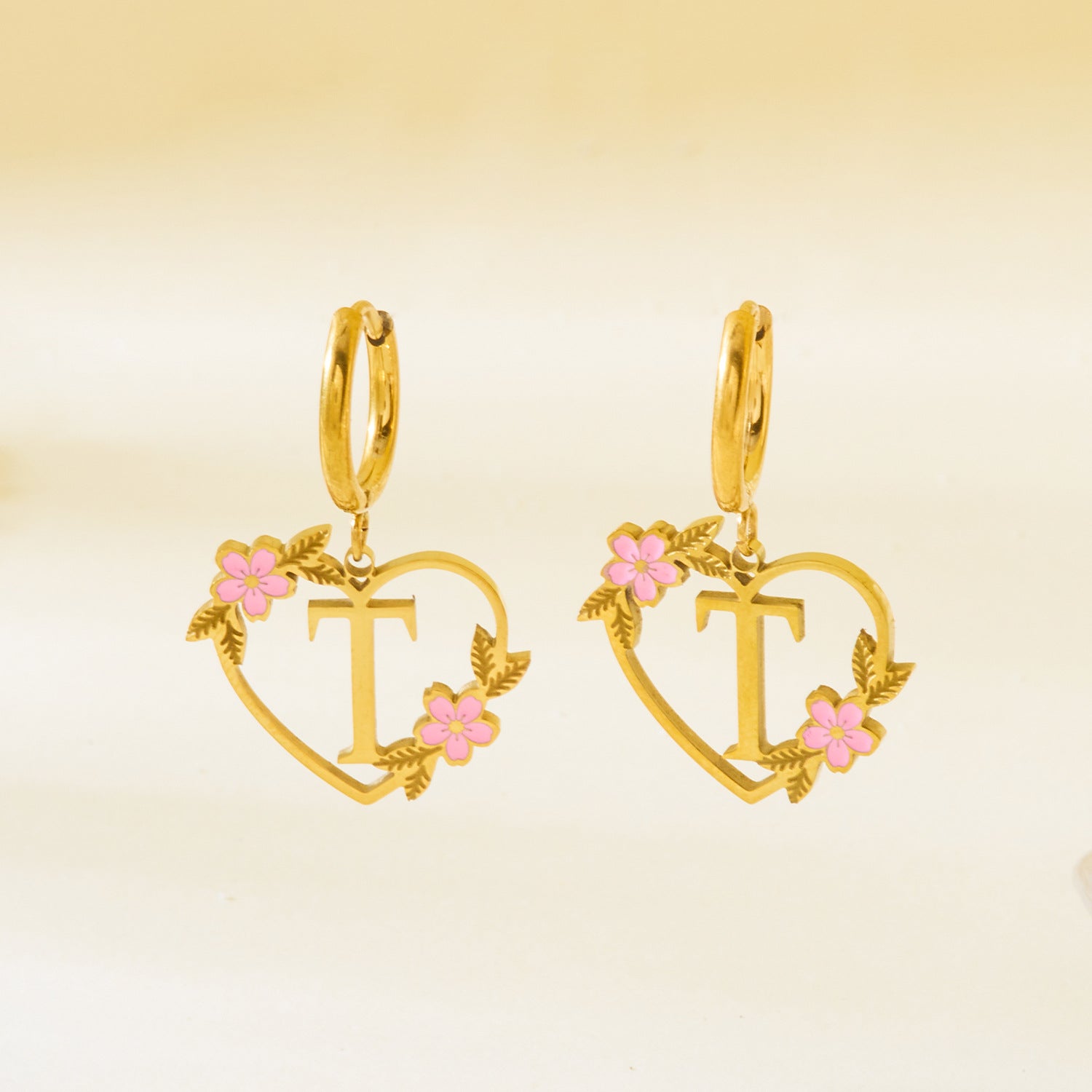 Wholesale Luxury Cut Out Stainless Steel 26 English Letter Earrings