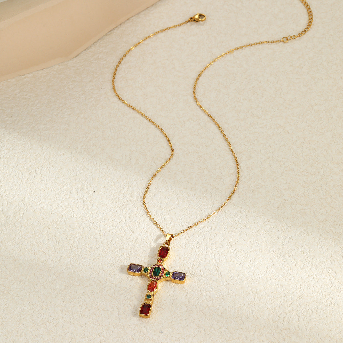 Wholesale  Retro Style Cross Stainless Steel Necklace