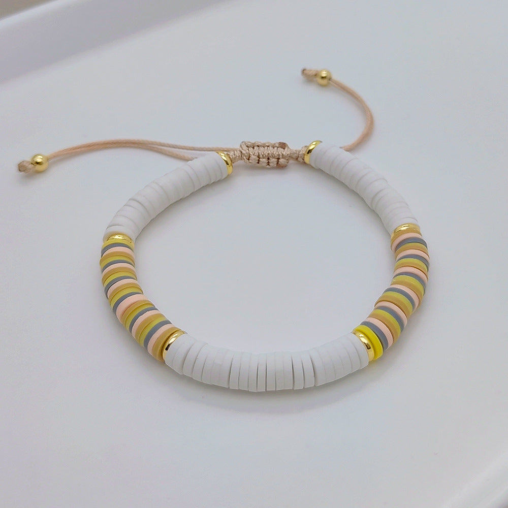 Wholesale Multi-layered Bracelets with Bohemian Beach Style Colorful Polymer Clay Bracelets Layered Bracelet Set ACC-BT-Qiqi008