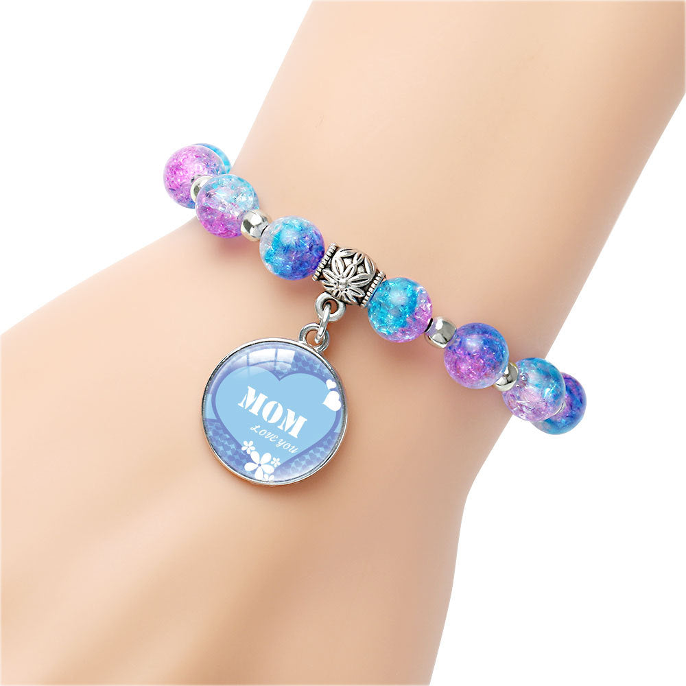 Wholesale  Mother's Day Bracelet Letter English Design Beaded Pendant Bracelet