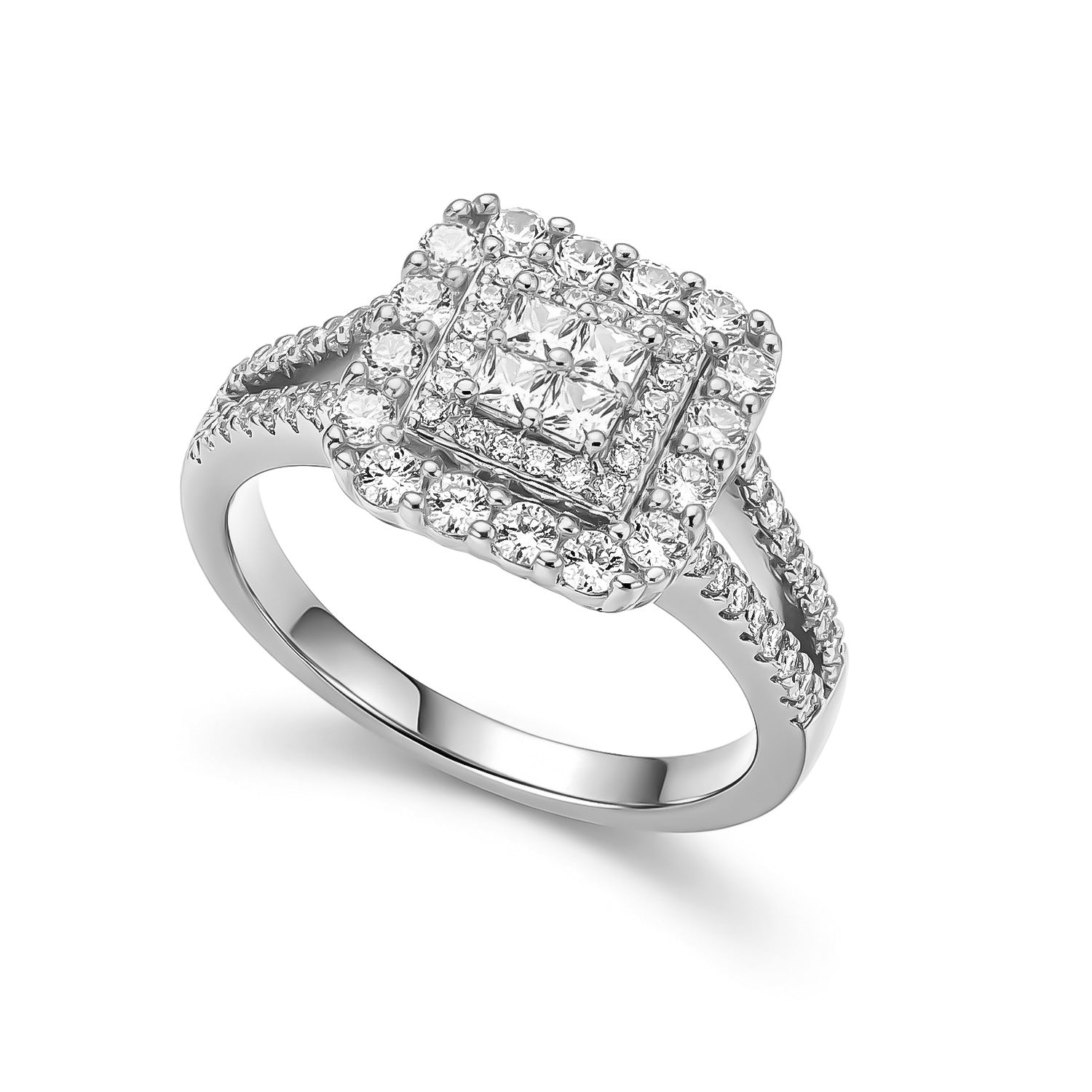 Wholesale Three In One Heart Shaped Copper Zircon Ring Trendy Everyday Jewelry Accessory
