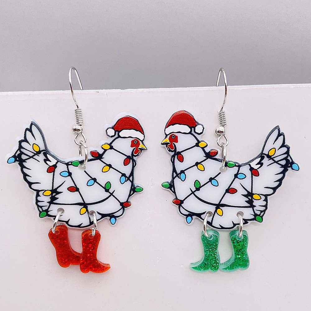 Wholesale Christmas Snowflake Santa Candy Snowman Acrylic Earrings