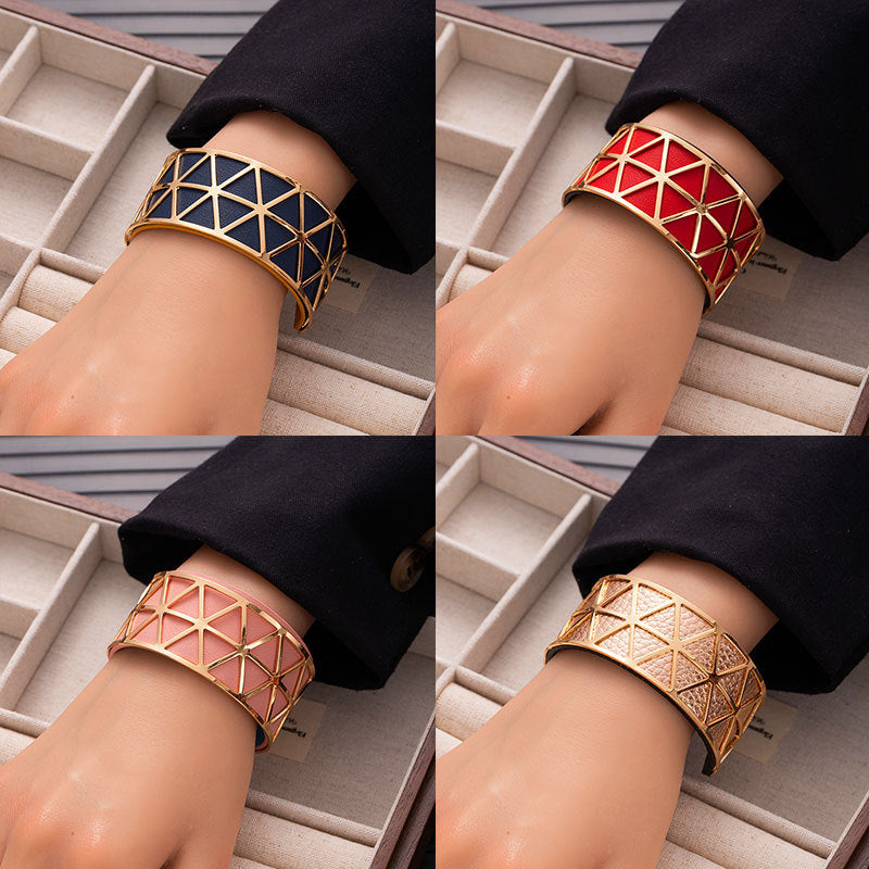 Wholesale Double-sided replaceable colorful PU leather bracelet