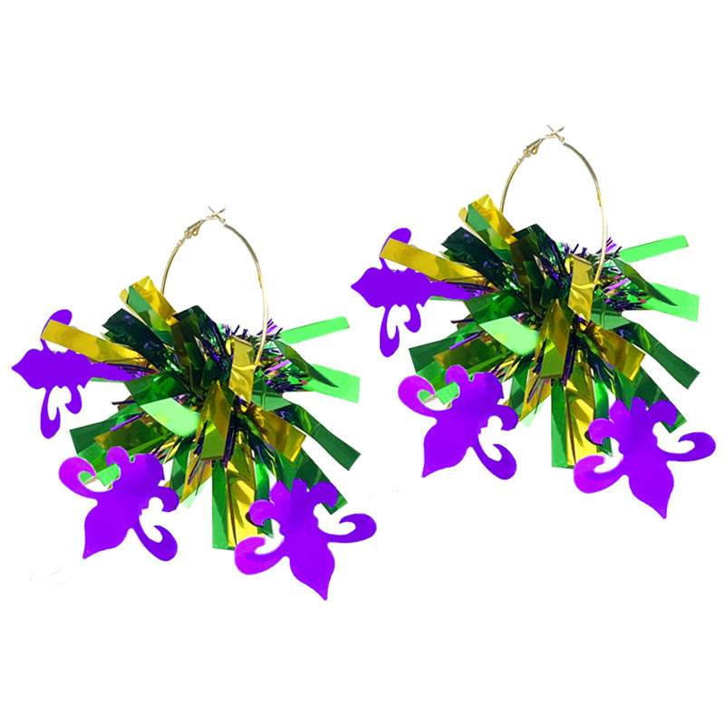 Wholesale 2 pairs/pack Carnival Sequins Exaggerated Large Earrings ACC-ES-HY210