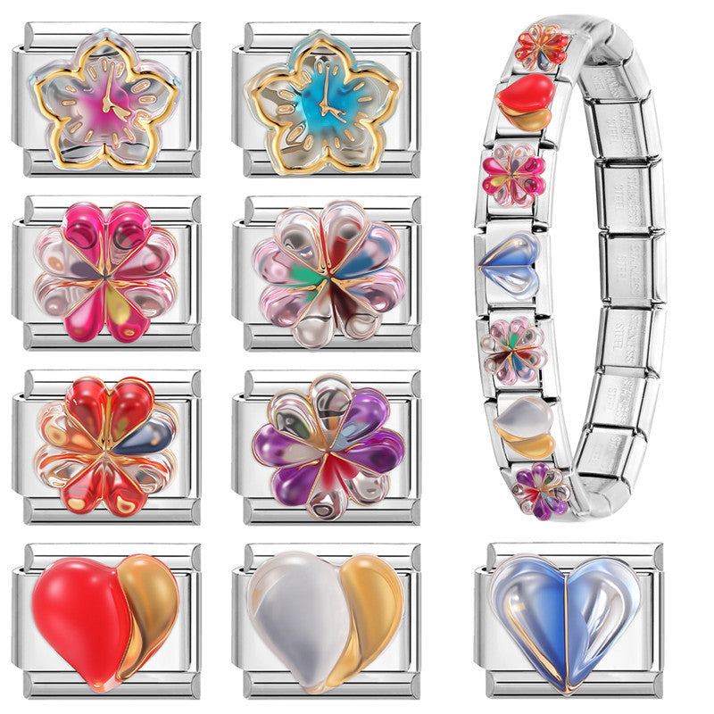 Wholesale Italian Charm Bracelet 9mm DIY Splicing Cute Creative Stainless Steel Composable Bracelet