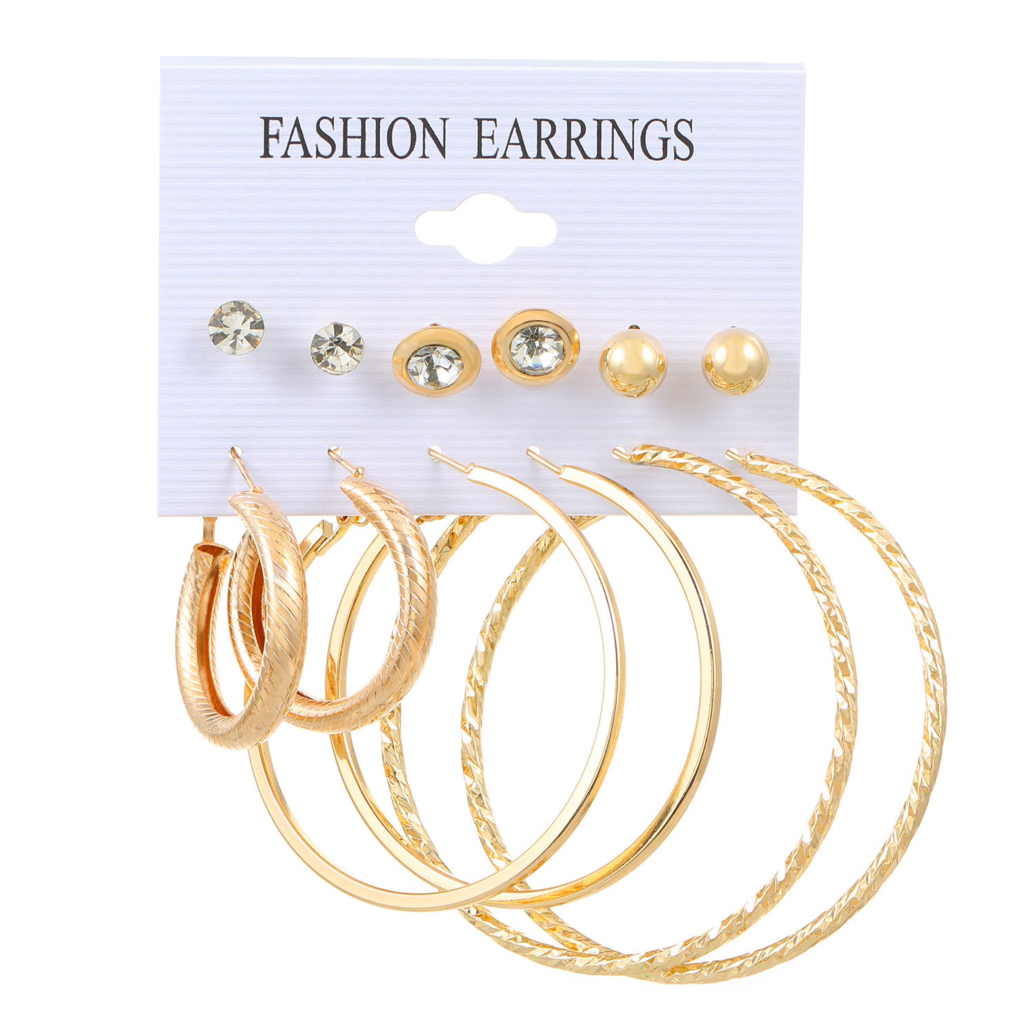 Wholesale Gold Geometric Pearl and Diamond Earrings Sets ACC-ES-MY027