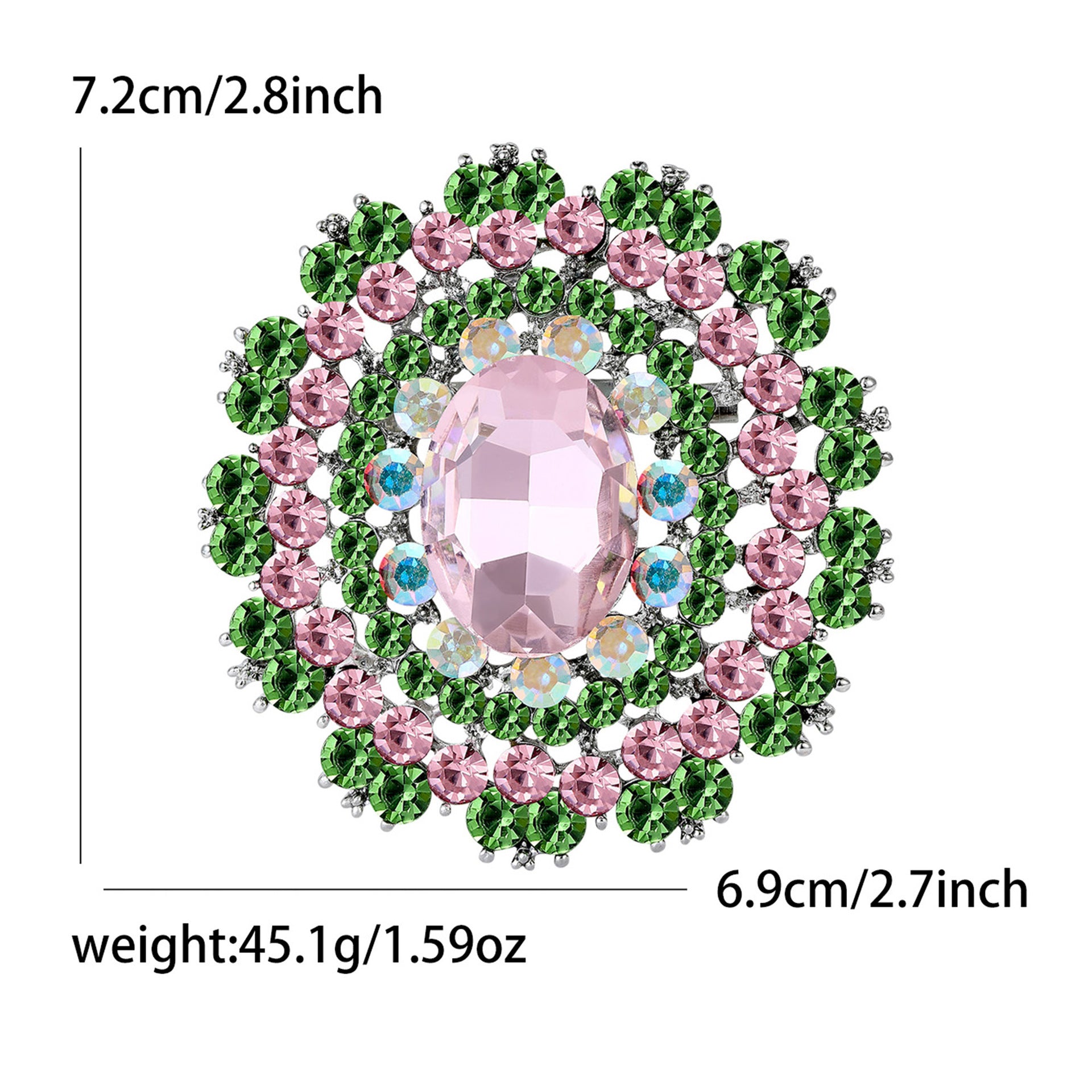 Wholesale Pink Green Floral Crystal Glass Brooch Women S Decorative Fashion Gift