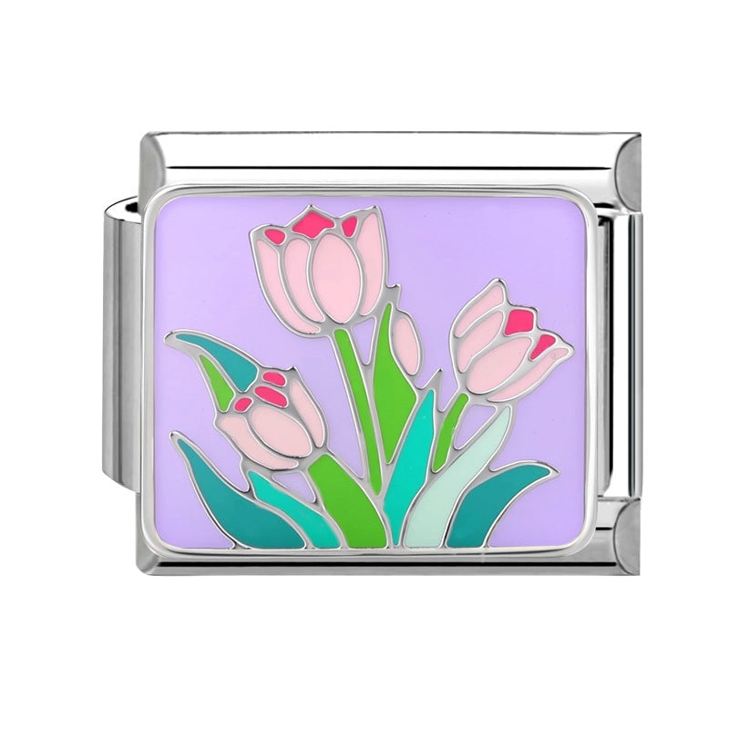 Wholesale  Italian Magic DIY Creative Steel Base Flower Module  Handmade Craft Charms