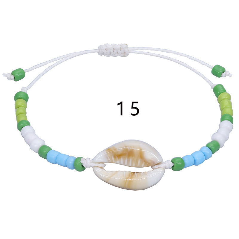 Wholesale Bohemian Style Acrylic Shell Colored Rice Bead Woven Bracelet ACC-BT-YiYe002