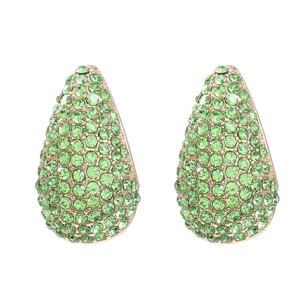 Wholesale Colorful Diamond Earrings Full of Diamond Drop-shaped Earrings Ear Studs ACC-ES-JL029
