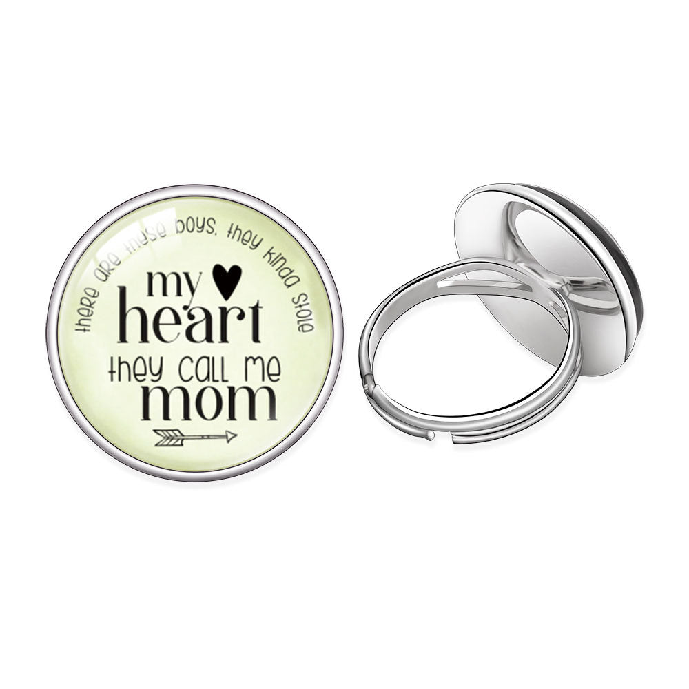 Wholesale mother's love MOM heart-shaped ring