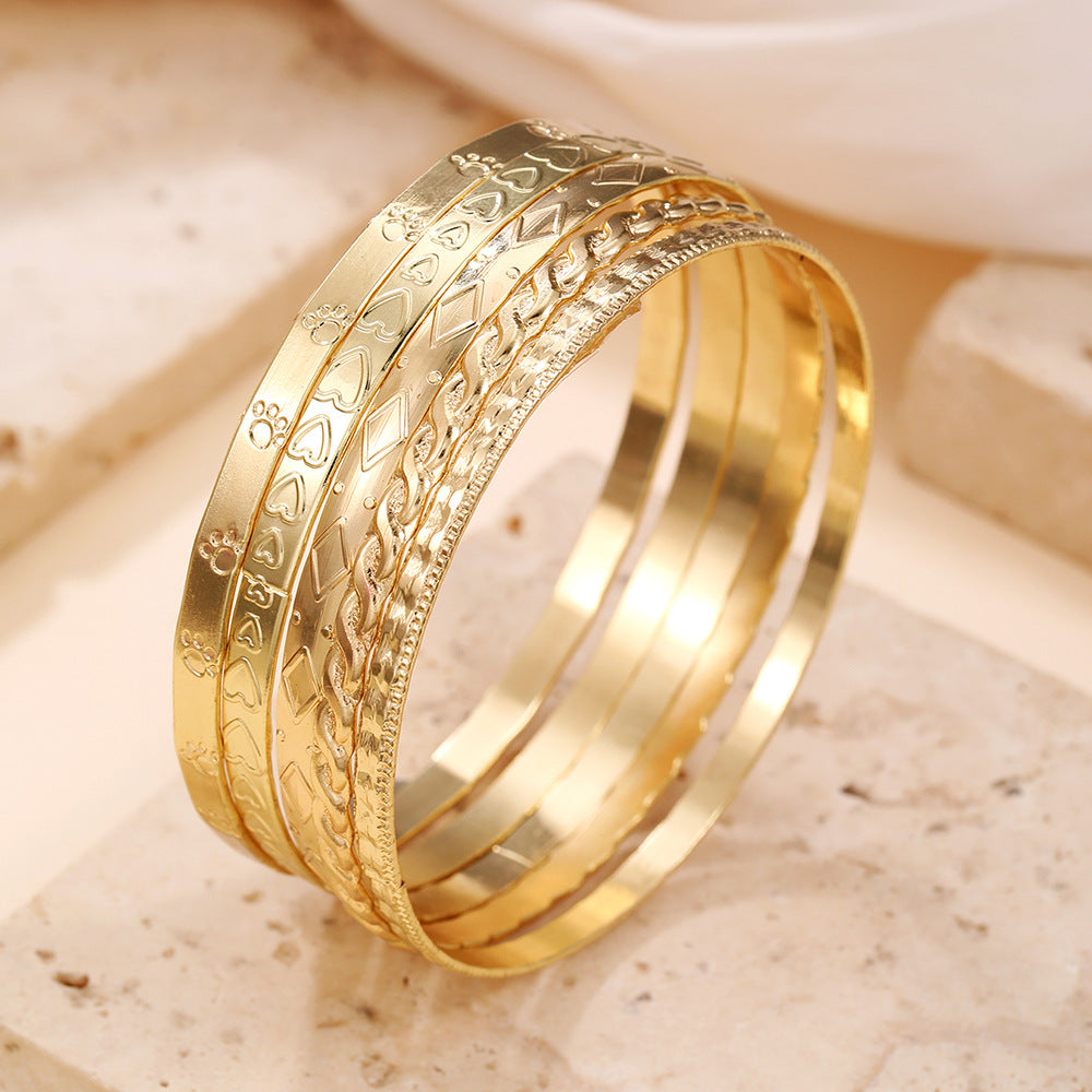 Wholesale Set of 12 Bracelets Set Cross-Border Jewelry Bohemian Style Multi-Layer Alloy Bracelets