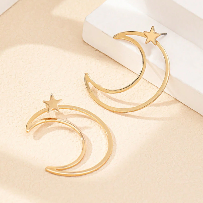 Wholesale Personalized Star and Moon Detachable Earrings