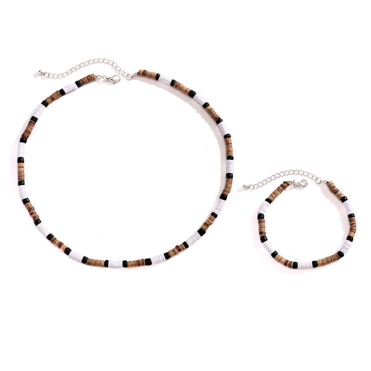 Wholesale Bohemian Wooden Beads Necklace Bracelet Set ACC-NE-Puxin002