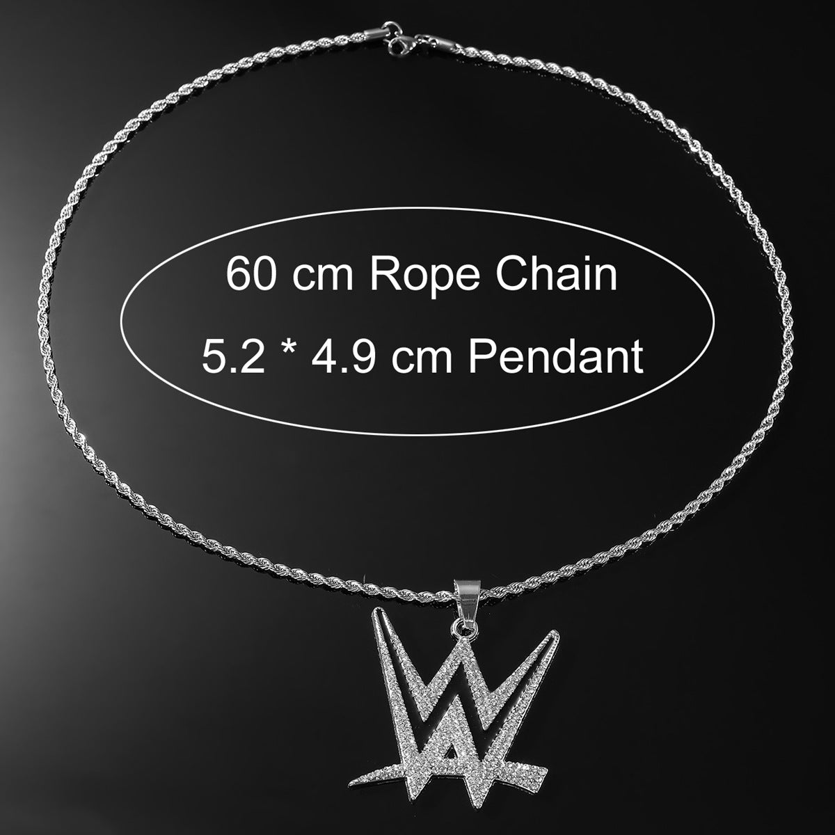 Wholesale Hot Hip Hop Pendant Necklace Fashion Trend Men's Letter W Diamond Necklace