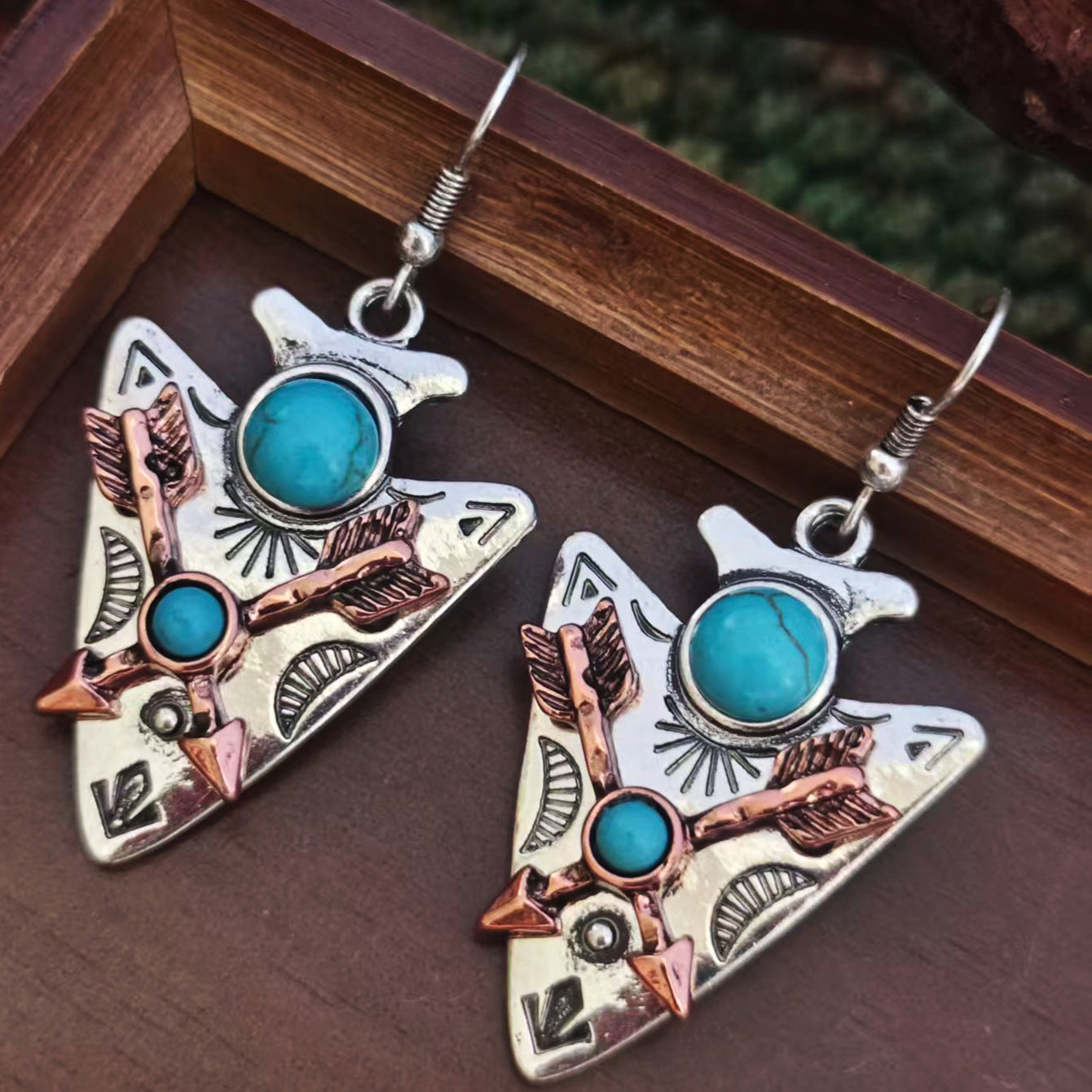 Wholesale Zinc Alloy Vintage Bohemian Turquoise Bird Dangle Earrings For Women Everyday Wear
