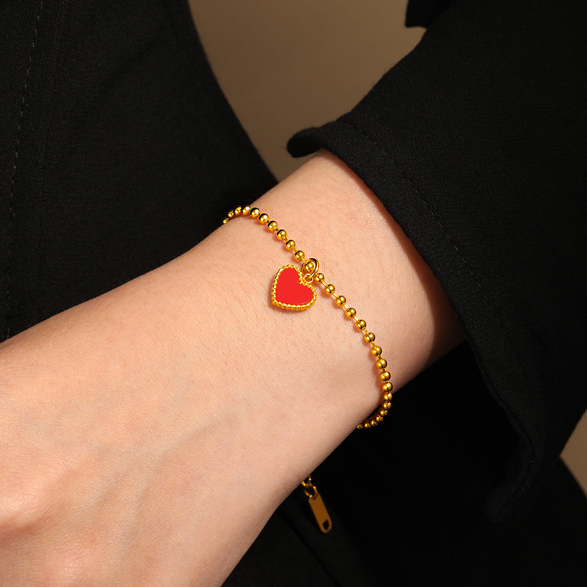 Wholesale Bohemian Heart Shell Bracelet Titanium Steel Gold Plated Women' s Jewelry Accessory