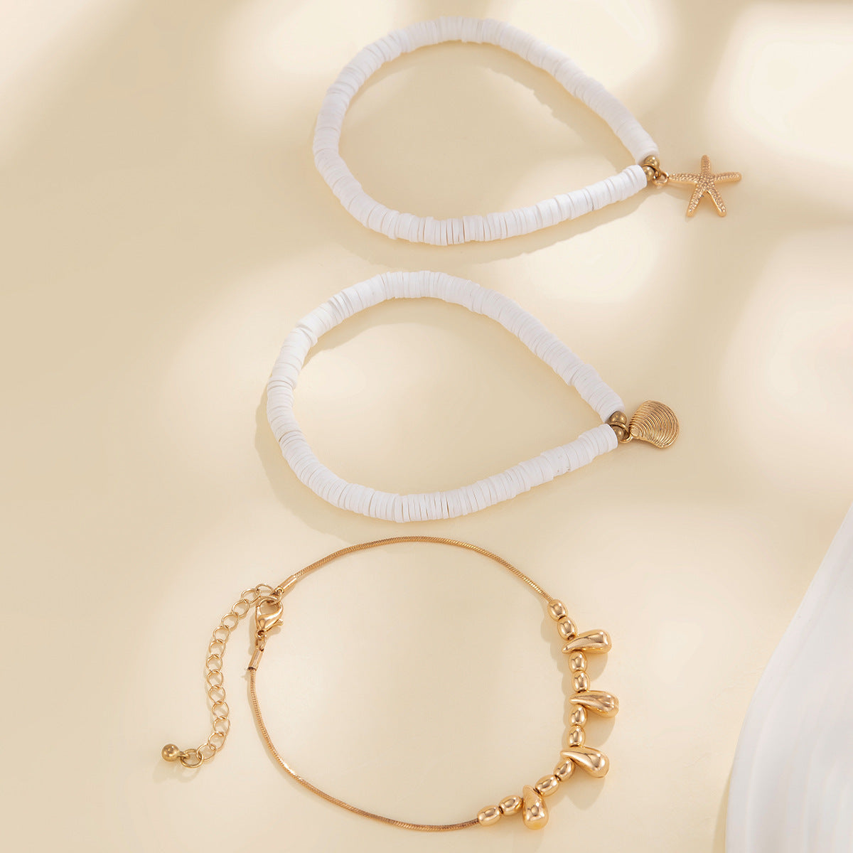 Wholesale Holiday Starfish Soft Clay Anklet Set